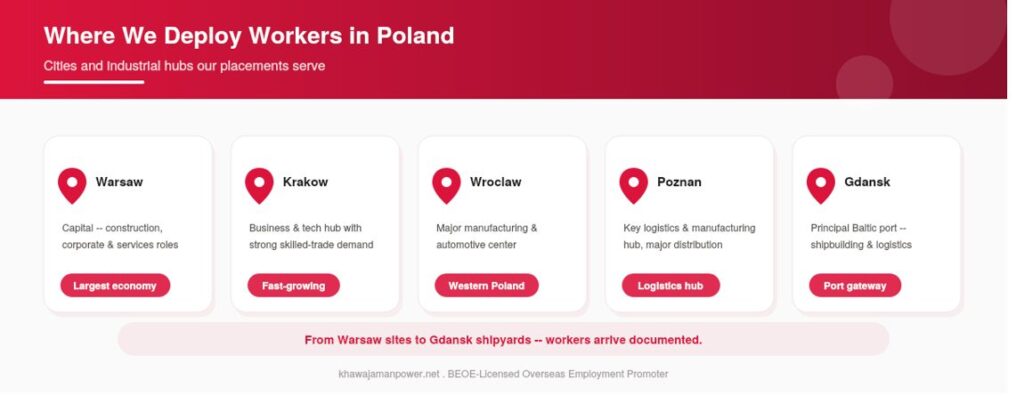 Recruitment Agency in Pakistan for Poland Cities and industries